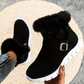 Women's Ankle Boots with Faux Fur Trim and Zip Closure - 1 - London-stylehouse.com