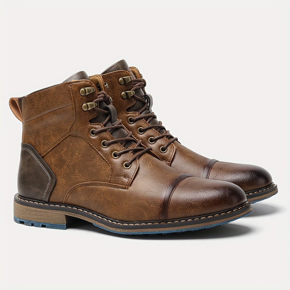 Ankle Boots for Men with Lacing and Contrast Details - 1 - London-stylehouse.com