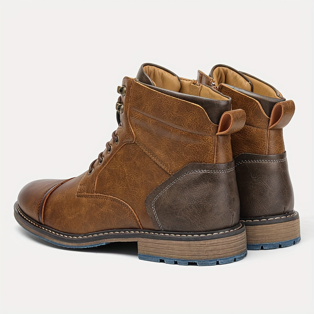 Ankle Boots for Men with Lacing and Contrast Details - 3 - London-stylehouse.com