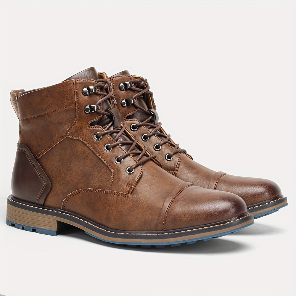 Ankle Boots for Men with Lacing and Contrast Details - 6 - London-stylehouse.com