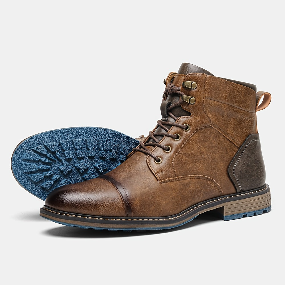 Ankle Boots for Men with Lacing and Contrast Details - 7 - London-stylehouse.com
