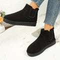 Women's Ankle Boots with Side Elastic and Faux Fur Lining - 2 - London-stylehouse.com