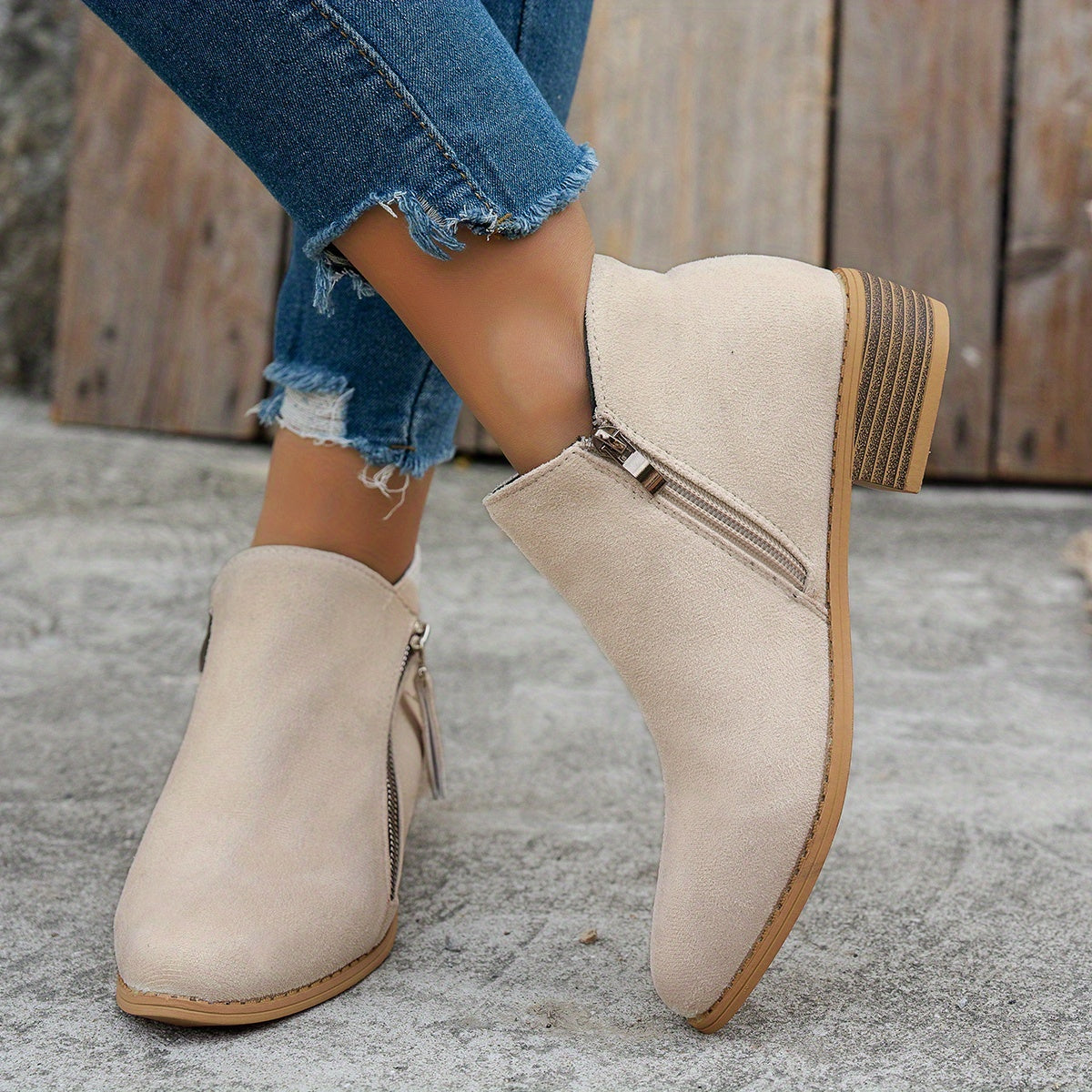 Ankle Boots for Women with Chic Side Zip and Block Heel - 2 - London-stylehouse.com
