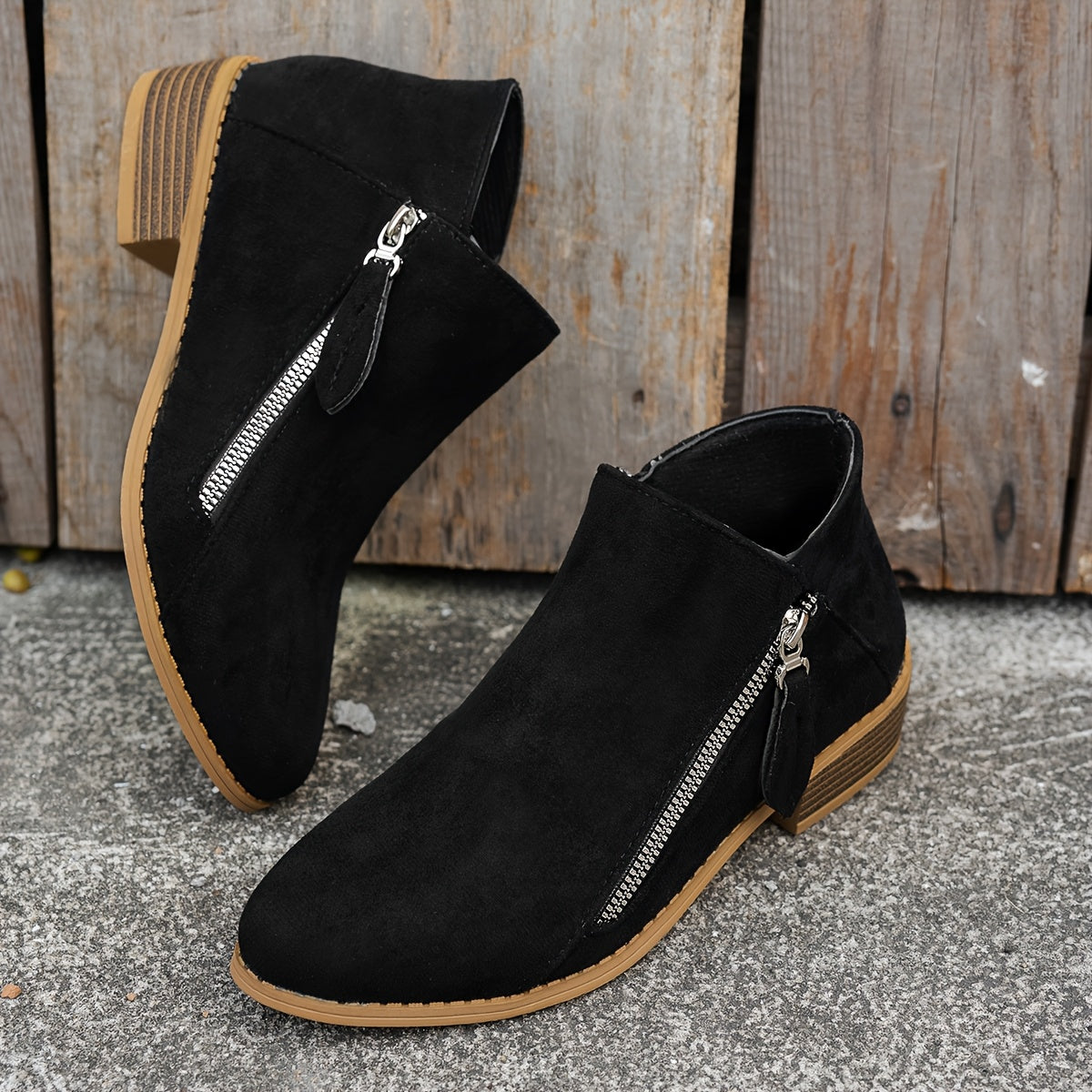 Ankle Boots for Women with Chic Side Zip and Block Heel - 3 - London-stylehouse.com