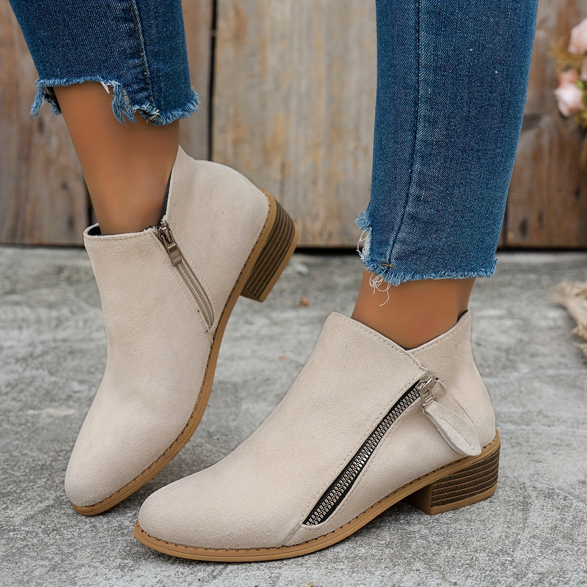 Ankle Boots for Women with Chic Side Zip and Block Heel - 8 - London-stylehouse.com