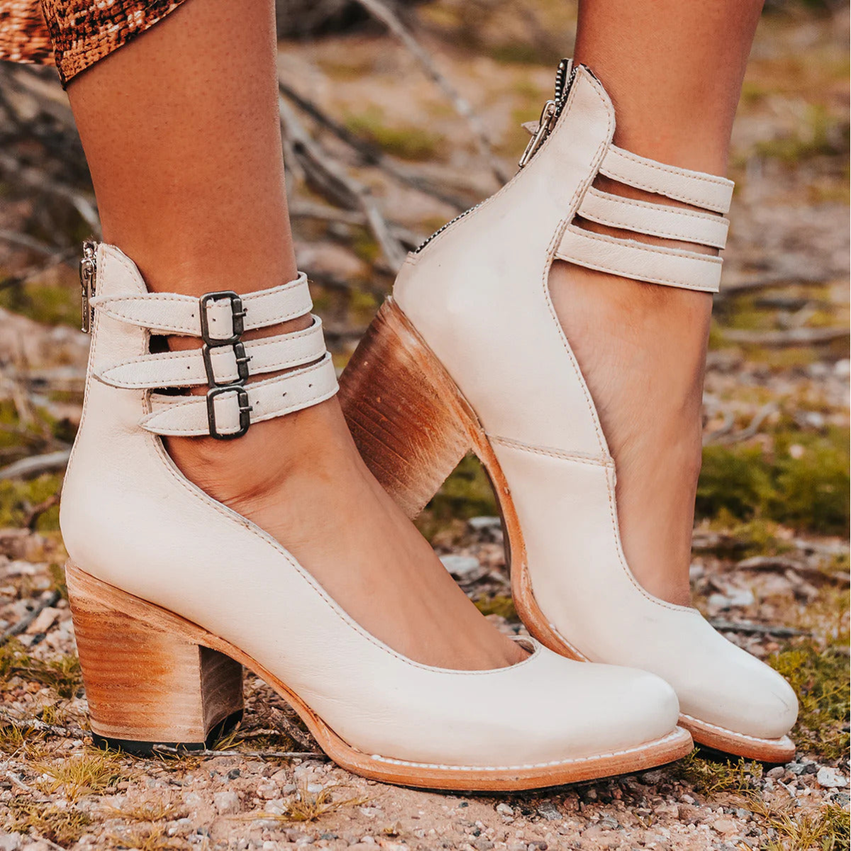 Heeled Ankle Shoes for Women with Double Buckle Detail - 4 - London-stylehouse.com