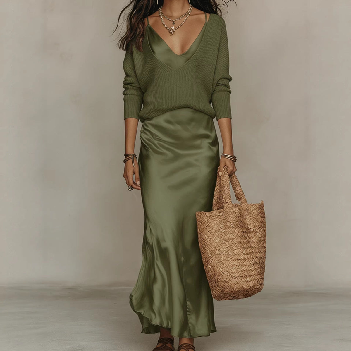 Maxi Dress Women's V-Neck Silhouette with Flattering Flow - 3 - London-stylehouse.com