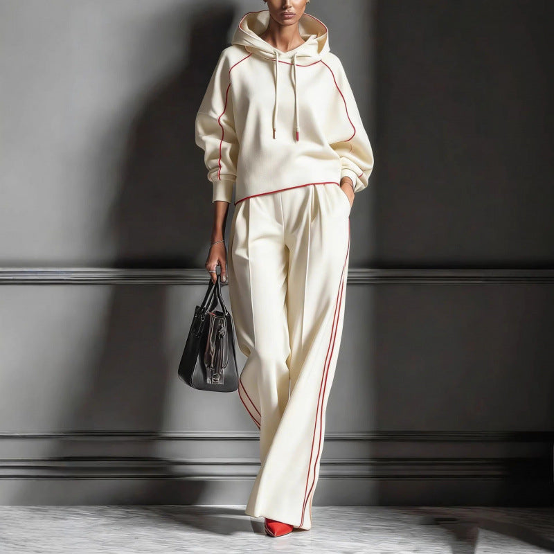 Lounge Set Women's Relaxed Fit Hoodie & Trousers with Contrast Trim - 5 - London-stylehouse.com