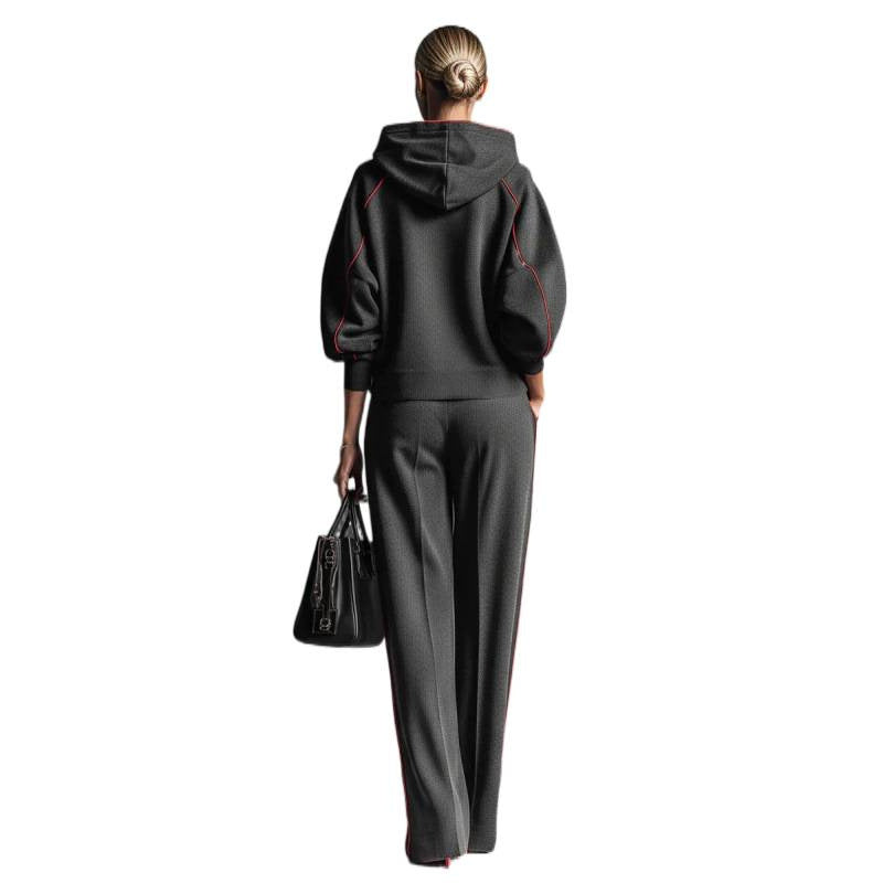 Lounge Set Women's Relaxed Fit Hoodie & Trousers with Contrast Trim - 7 - London-stylehouse.com