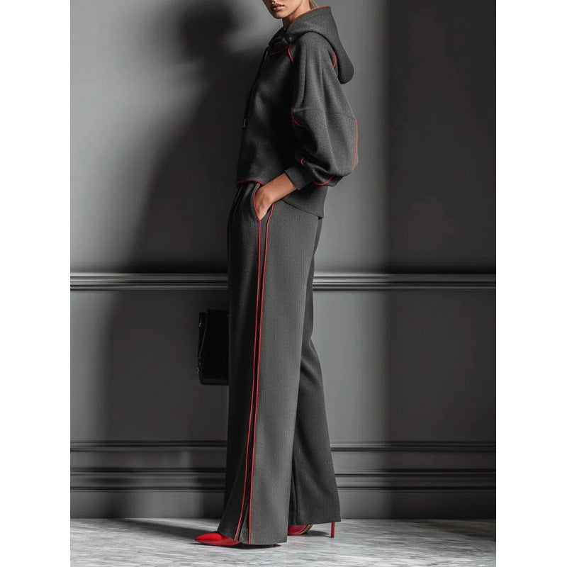 Lounge Set Women's Relaxed Fit Hoodie & Trousers with Contrast Trim - 10 - London-stylehouse.com