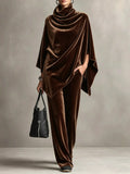 Women's Two-Piece Set with Cowl Neck and Wide-Leg Trousers - 1 - London-stylehouse.com