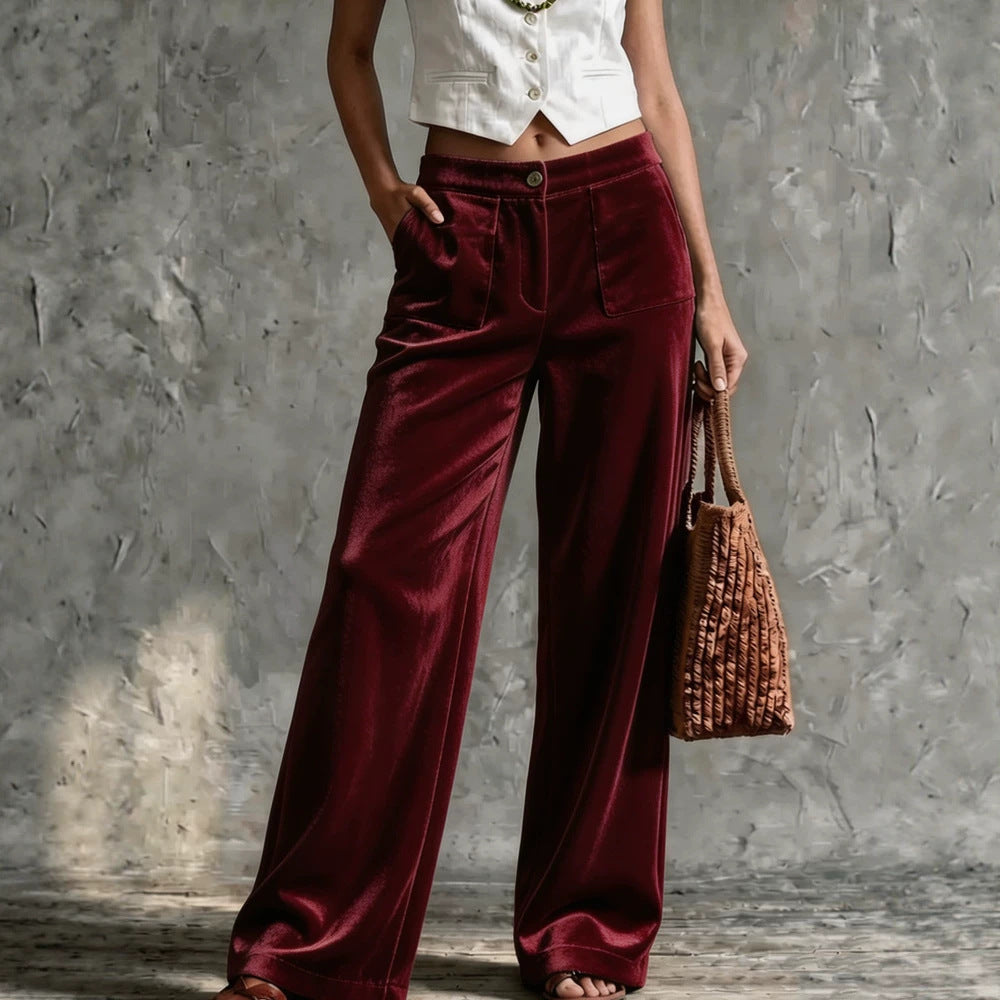Wide Leg Trousers for Women with High Waist and Functional Pockets - 1 - London-stylehouse.com