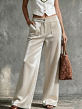 Wide Leg Trousers for Women with High Waist and Functional Pockets - 2 - London-stylehouse.com