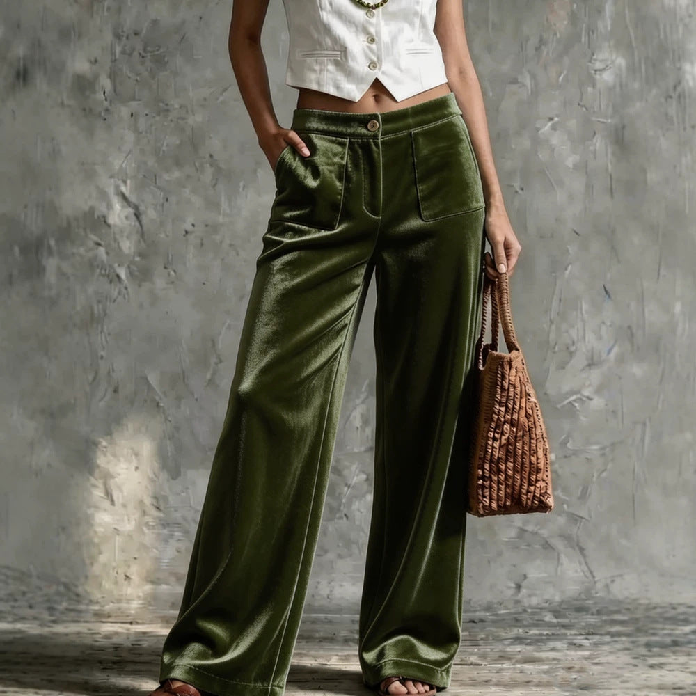Wide Leg Trousers for Women with High Waist and Functional Pockets - 5 - London-stylehouse.com