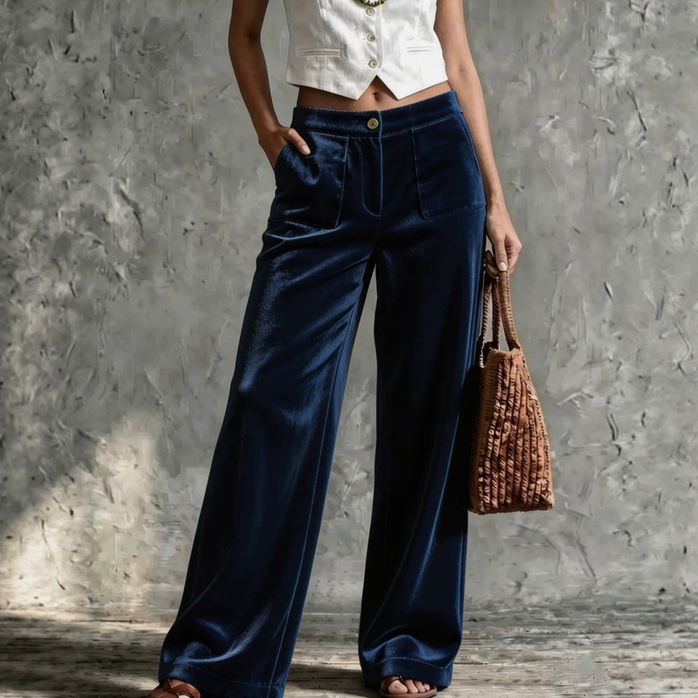Wide Leg Trousers for Women with High Waist and Functional Pockets - 7 - London-stylehouse.com