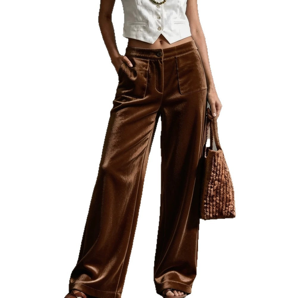 Wide Leg Trousers for Women with High Waist and Functional Pockets - 10 - London-stylehouse.com
