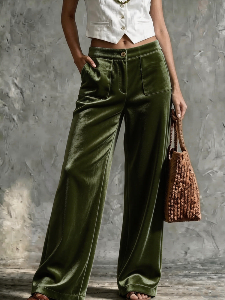 Wide Leg Trousers for Women with High Waist and Functional Pockets - 11 - London-stylehouse.com