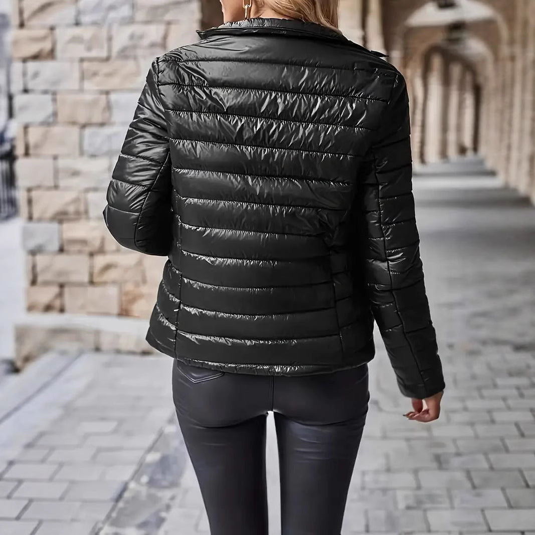 Puffer Jacket Women's Slim Fit with High Neck and Zip Closure - 5 - London-stylehouse.com