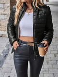 Puffer Jacket Women's Slim Fit with High Neck and Zip Closure - 7 - London-stylehouse.com