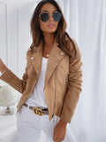 Biker Jacket Women with Zipper and Stand-Up Collar - 3 - London-stylehouse.com
