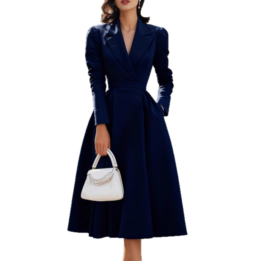 Wrap Dress Women's A-line Long Sleeve with Elegant V-neck - 7 - London-stylehouse.com