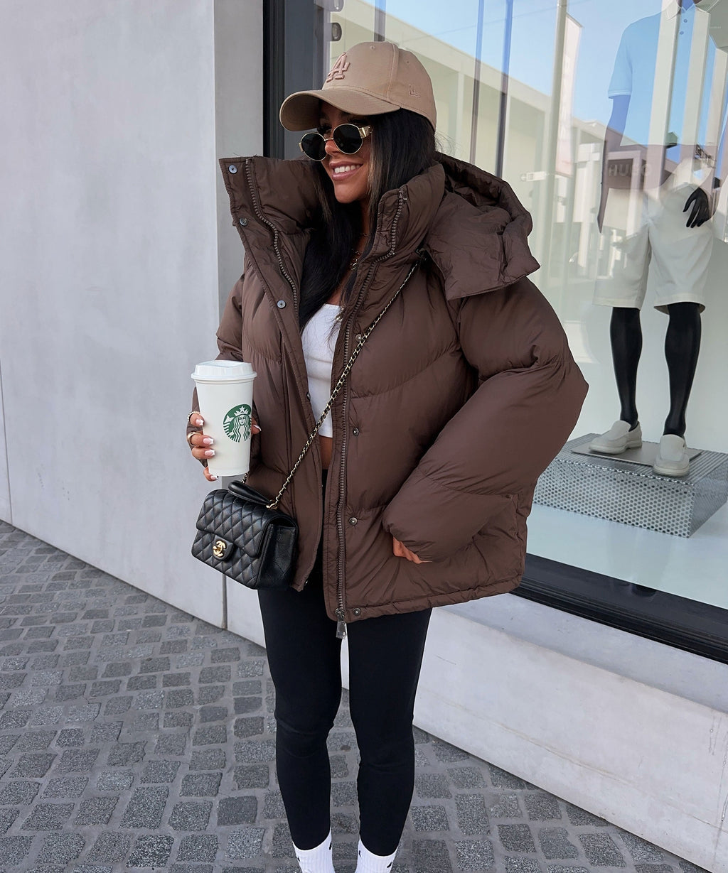 Puffer Jacket Women's Oversized Design with Detachable Hood - 4 - London-stylehouse.com