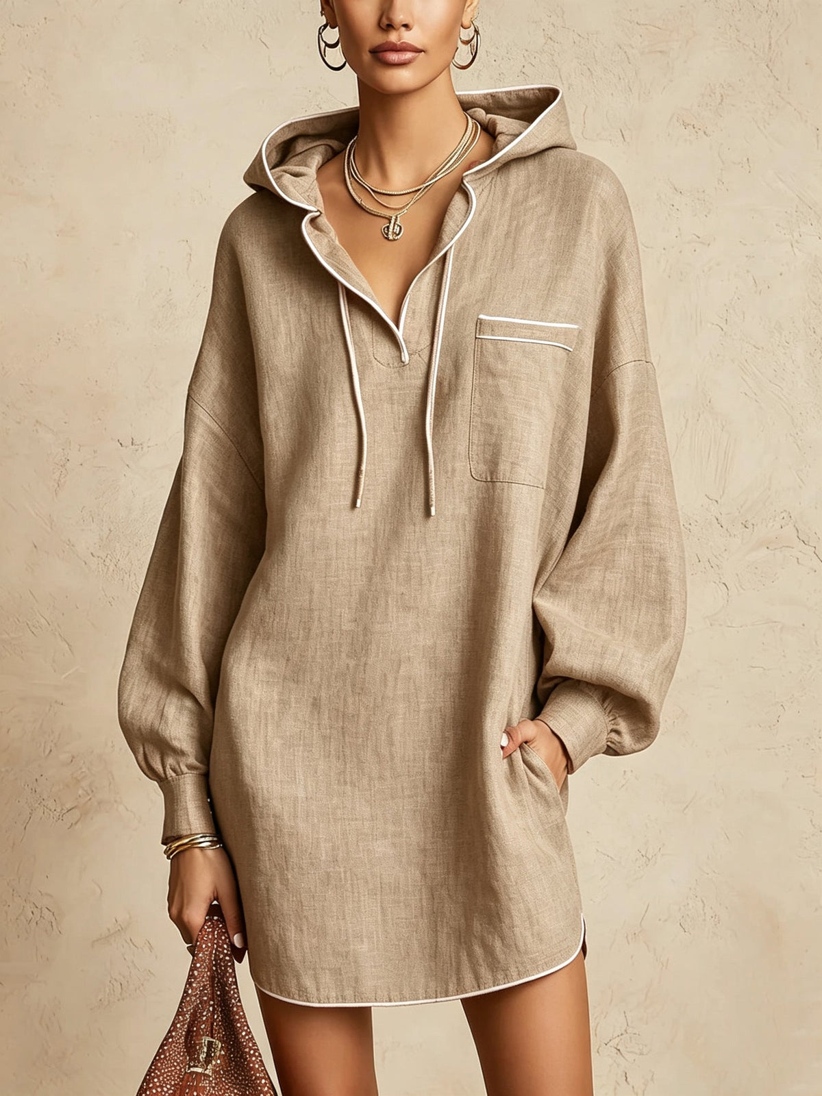 Hooded Shirt Dress Women - Casual Style with Pocket - 8 - London-stylehouse.com