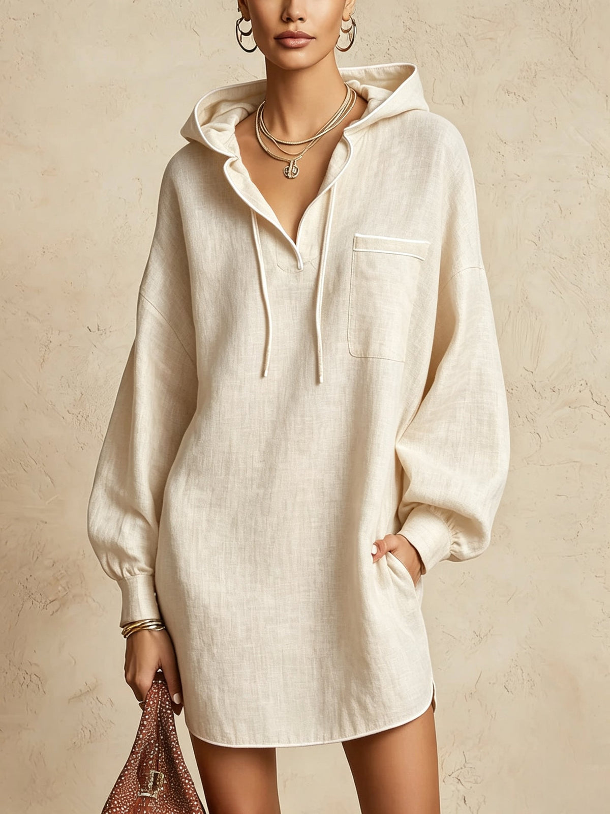 Hooded Shirt Dress Women - Casual Style with Pocket - 9 - London-stylehouse.com