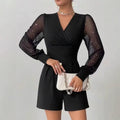 Jumpsuit Women V-Neck with Puff Sleeves and Flattering Fit - 3 - London-stylehouse.com
