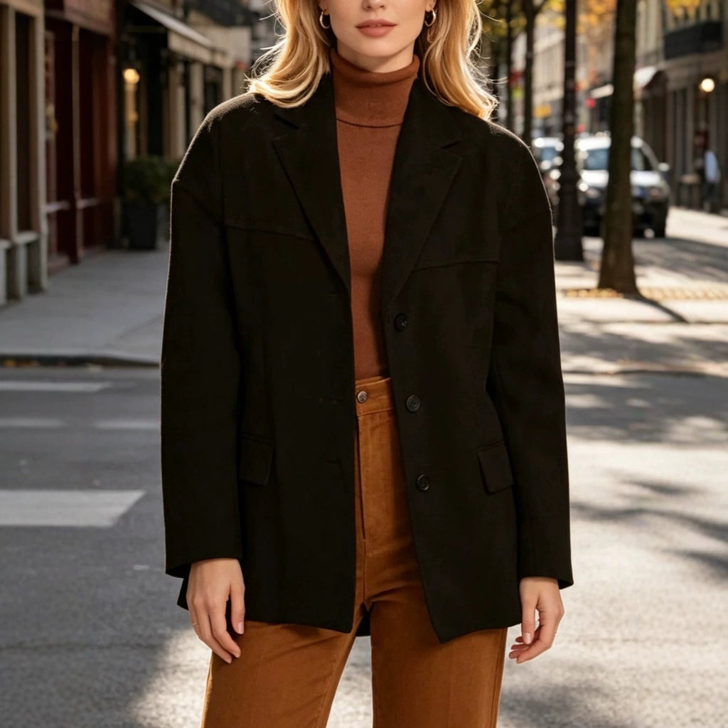 Blazer Jacket Women's Relaxed Fit with Button Detailing - 3 - London-stylehouse.com