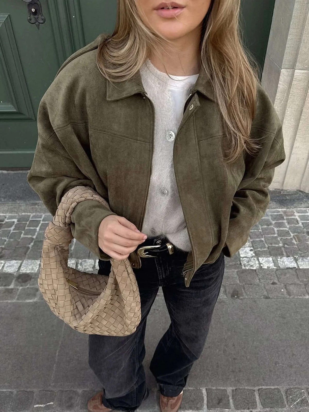 Women's Oversized Jacket with Chic Collar and Relaxed Fit - 3 - London-stylehouse.com