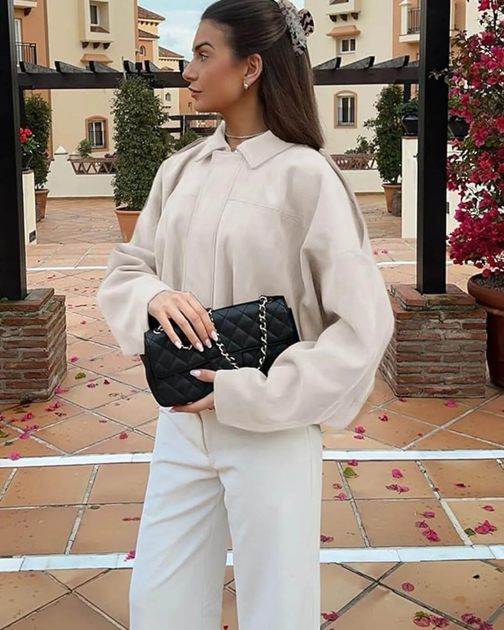 Women's Oversized Jacket with Chic Collar and Relaxed Fit - 9 - London-stylehouse.com
