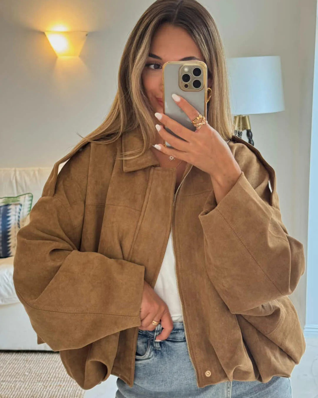 Women's Oversized Jacket with Chic Collar and Relaxed Fit - 13 - London-stylehouse.com
