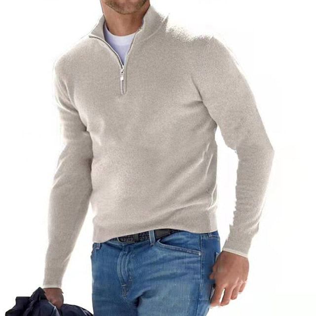 Men's Classic-Fit Pullover with Half Zip and Casual Style - 9 - London-stylehouse.com