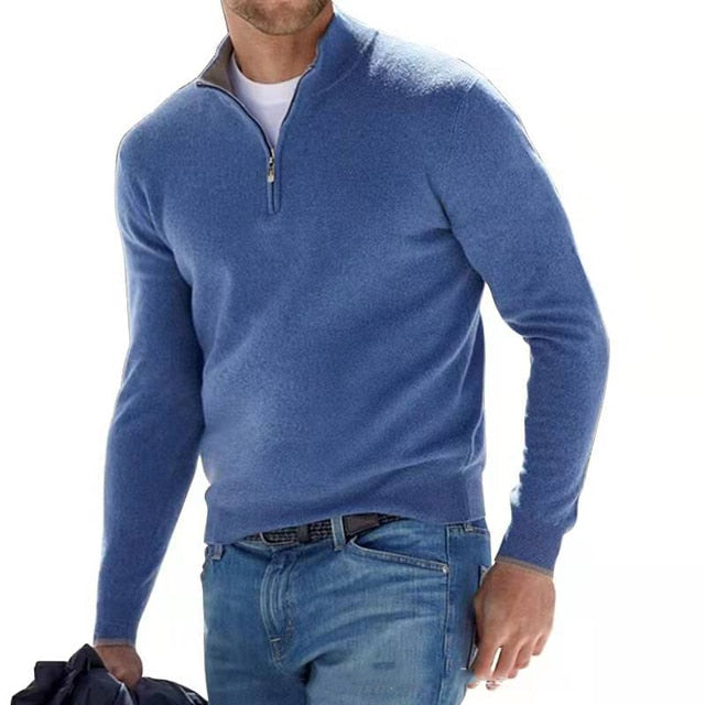Men's Classic-Fit Pullover with Half Zip and Casual Style - 11 - London-stylehouse.com