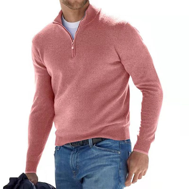 Men's Classic-Fit Pullover with Half Zip and Casual Style - 14 - London-stylehouse.com