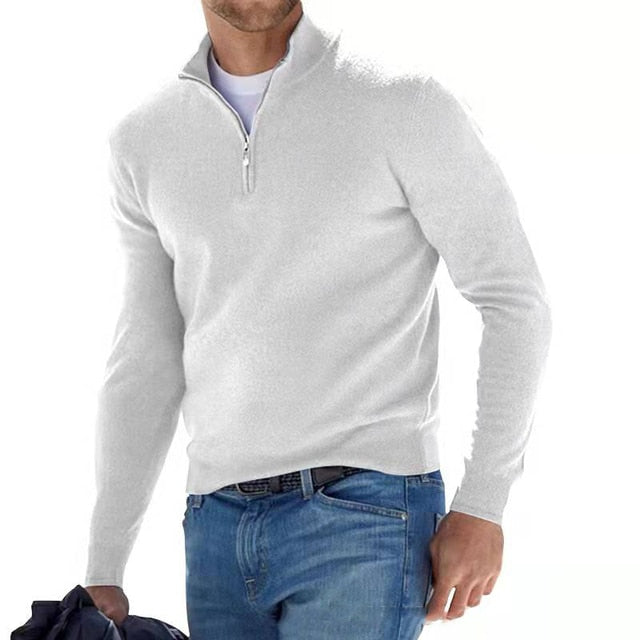 Men's Classic-Fit Pullover with Half Zip and Casual Style - 15 - London-stylehouse.com