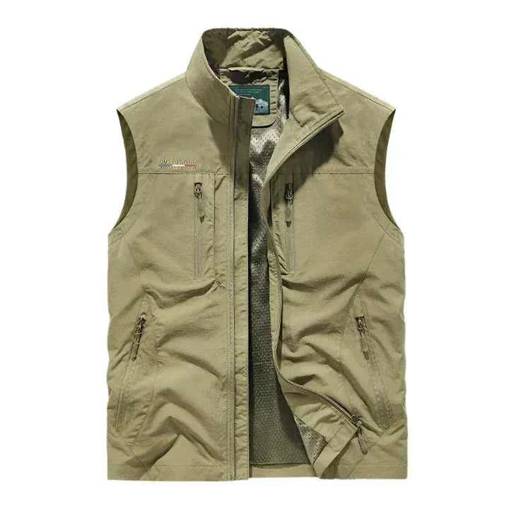 Men's Casual Vest with Functional Pockets and High Neck - 1 - London-stylehouse.com
