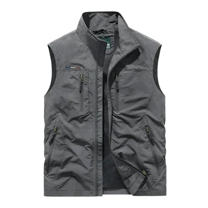 Men's Casual Vest with Functional Pockets and High Neck - 3 - London-stylehouse.com