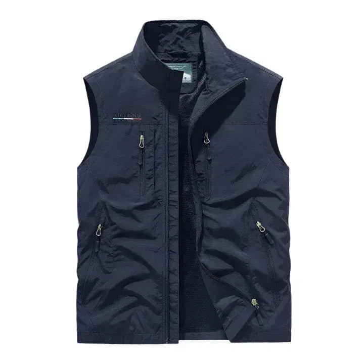 Men's Casual Vest with Functional Pockets and High Neck - 5 - London-stylehouse.com