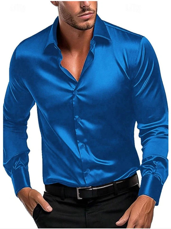 Men's Shirt with Italian Collar and Button Detail in Various Colours - 3 - London-stylehouse.com