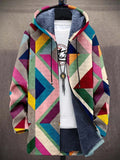 Women’s Colourful Geometric Print Jacket with Hood - 1 - London-stylehouse.com