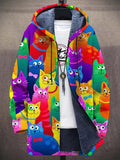 Hoodie for Women with Colourful Cat Print and Relaxed Fit - 1 - London-stylehouse.com