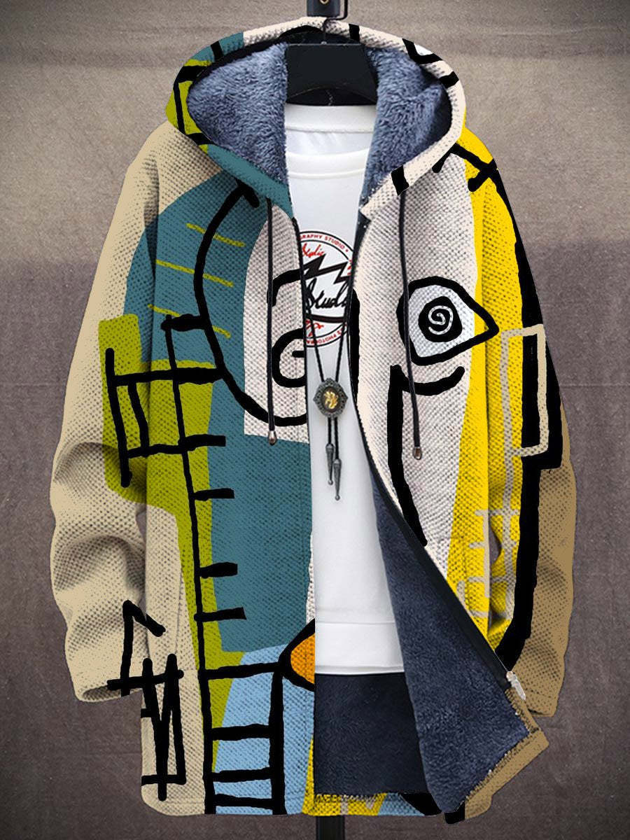 Artistic Print Women's Zip-Up Jacket with Hood - 1 - London-stylehouse.com