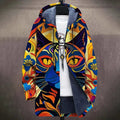 Colourful Oversized Jacket for Women with Artistic Design - 1 - London-stylehouse.com