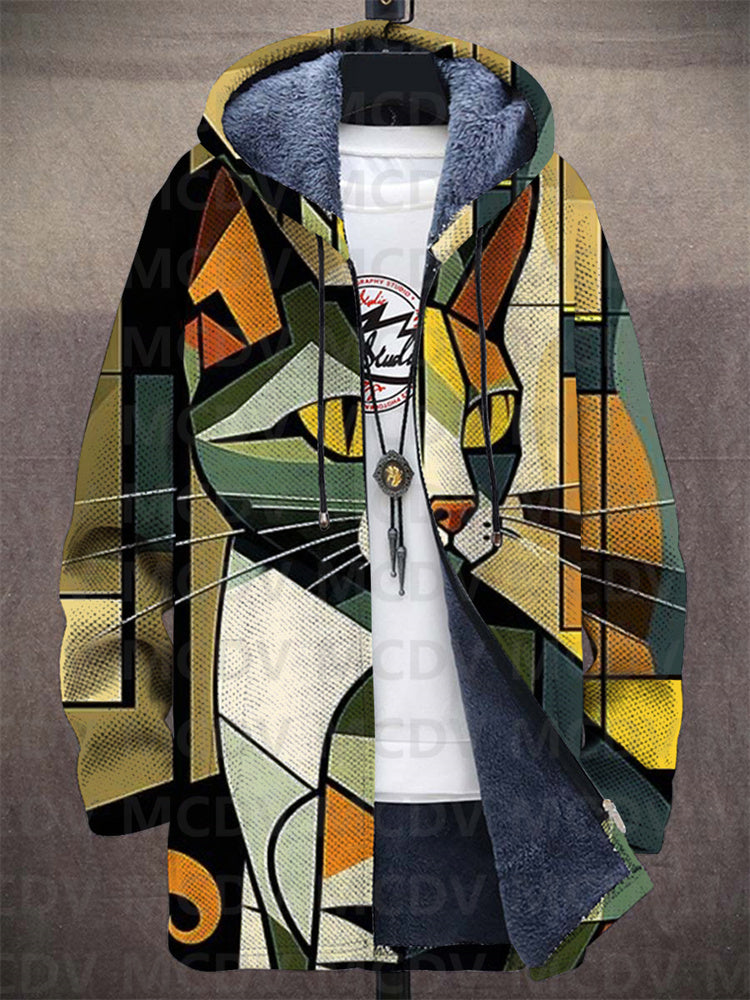 Hooded Casual Hoodie for Women with Unique Cat Art Design - 1 - London-stylehouse.com