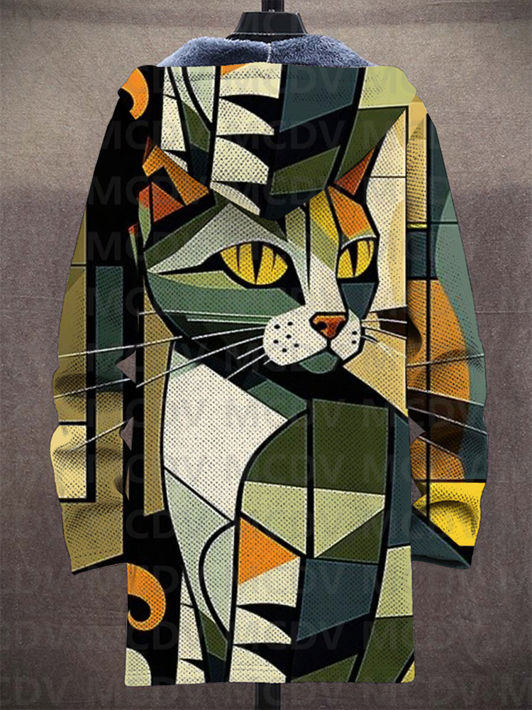 Hooded Casual Hoodie for Women with Unique Cat Art Design - 4 - London-stylehouse.com