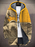 Hooded Jacket Women with Wave Print and Relaxed Fit - 1 - London-stylehouse.com