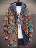 Hooded Cardigan Women with Artistic Pattern and Relaxed Fit - 1 - London-stylehouse.com