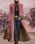 Chic Women's Long Coat with Tailored Fit and Leopard Print Details - 2 - London-stylehouse.com